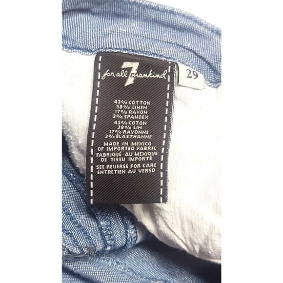 7 for all mankind linen blend cropped jogger pants women's 29 ALTERED - Picture 7 of 10